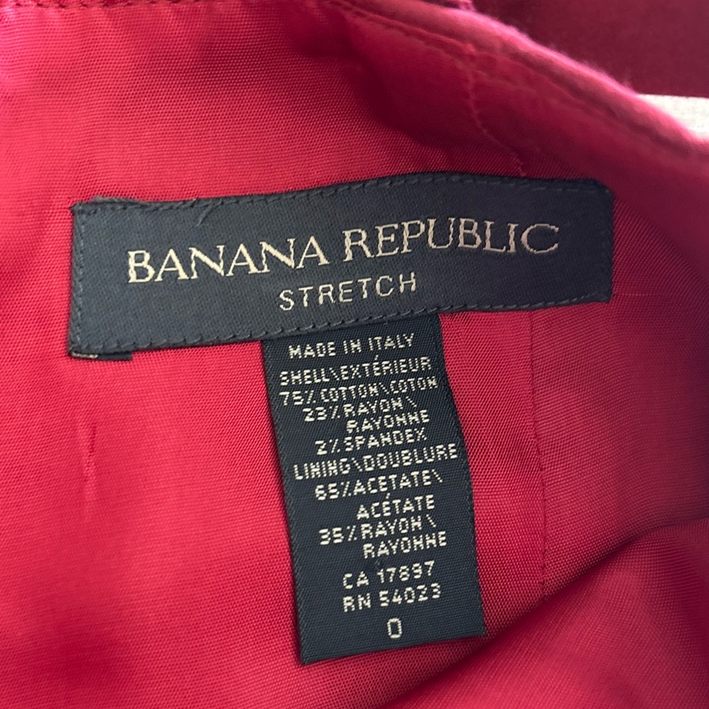 Banana Republic Vibrant Red Stretch Cotton Blend Belted Pencil Skirt, Sz 0 - Picture 7 of 8